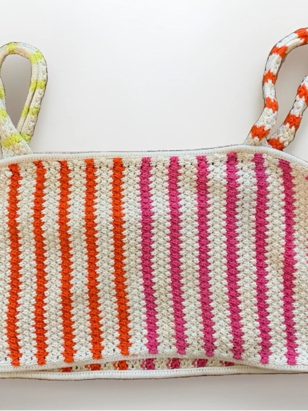 Future Collective Crochet Stripe Tank Top Festival Y2K Pink & Orange